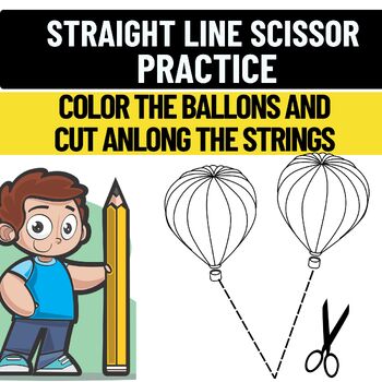 Preview of Printable Scissor Skills Practice Worksheets - STRAIGHT LINE SCISSOR PRACTICE