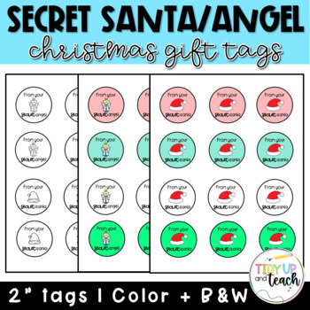 Printable Secret Santa Gift Tags by Tidy Up and Teach | TpT