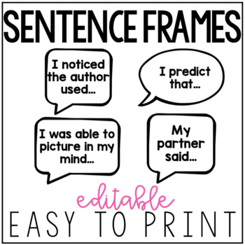 Preview of Editable Sentence Frames