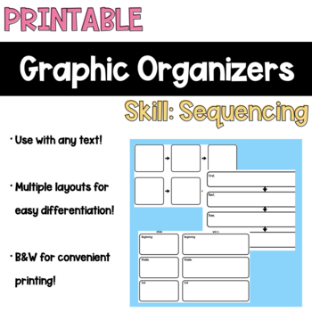 Preview of Printable Sequencing Graphic Organizers -- for any text!