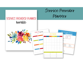 Preview of Printable Service Provider Planner - Bright Floral