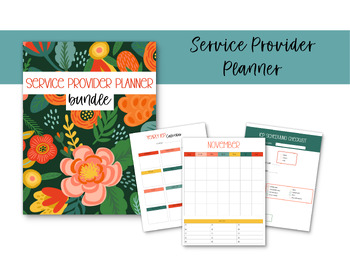 Preview of Printable Service Provider Planner - Jungle Floral