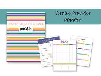 Preview of Printable Service Provider Planner - Muted Rainbow Stripe