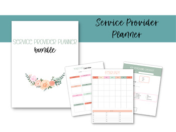 Preview of Printable Service Provider Planner - Pastel Floral