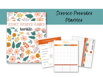 Preview of Printable Service Provider Planner - Pink Floral
