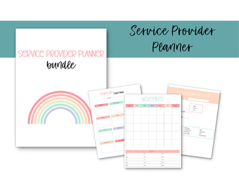 Preview of Printable Service Provider Planner - Rainbow