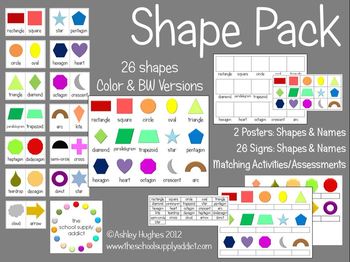 Preview of Printable Shape Pack: 26 2D Shapes