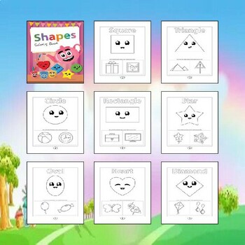 square coloring page for preschool