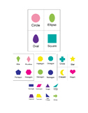 Printable Shapes  flashcards offering them in colored and 
