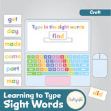 Sight Words Practice Typing Laptop Craft & Flashcards | Re