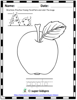 Printable Simple Preschool Alphabet Worksheets by super kidspro | TPT
