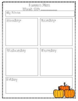 Printable Simple Weekly Lesson Plan Templates by My Place In Primary