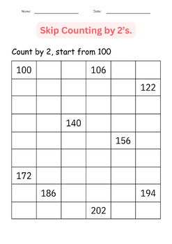 Printable Skip Counting Number By 1's, 2's, 3's, 4's, 5's Worksheets ...