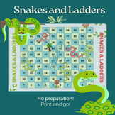 Printable Snakes and Ladders 100 Chart | No Preparation | 