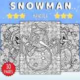Printable Snowman Mandala Coloring Pages Sheets - Fun Wint
