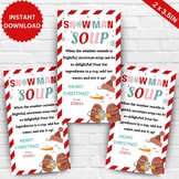 Printable Snowman Soup Hot Chocolate Gift Tag, Christmas H