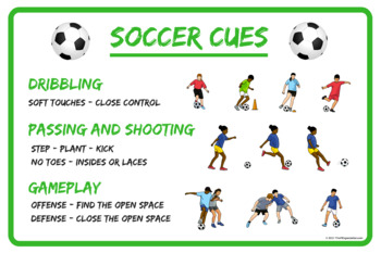 Preview of Printable Soccer Unit Skill Cues Poster for PE Class