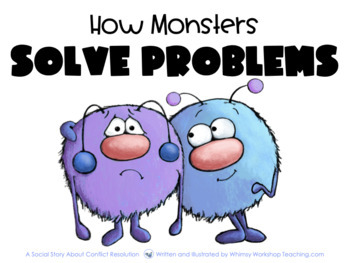 Preview of Printable Social Story 11 How Monsters Solve Problems SEL Story and 5 Lessons