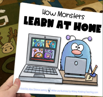 Preview of Printable Social Story How Monsters Learn At Home Distance Learning + Lessons
