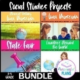 Printable Social Studies Research Projects & EDITABLE Trav