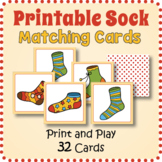 Printable Sock Memory Matching Card Game