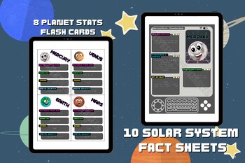 Preview of Printable Solar System Bundle - Planet Fact Sheets - Planet Flash Cards