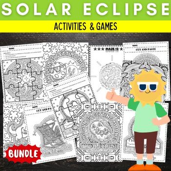 Preview of Solar eclipse 2024 Coloring Pages & Activities - Fun April Activities & Games