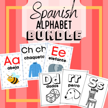 Printable Spanish Alphabet Posters & Spanish Alphabet Coloring Pages BUNDLE