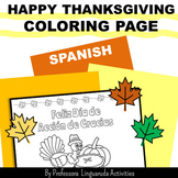 Printable Spanish Happy Thanksgiving Coloring page