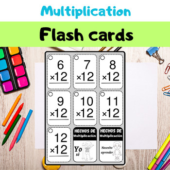 Printable Spanish Multiplication Flash Cards for Kindergarten and Pre-K ...