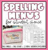 Printable Spelling Menu and Activities 