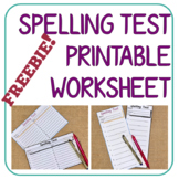 Printable Spelling Test Sheets