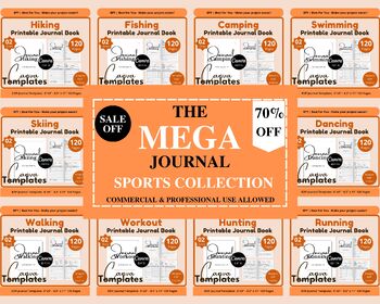 Preview of Printable Sports Journal Collection 6''x9''-8.5″x11″ 120 Pages 10 Topics