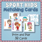 Printable Sports Memory Matching Card Game