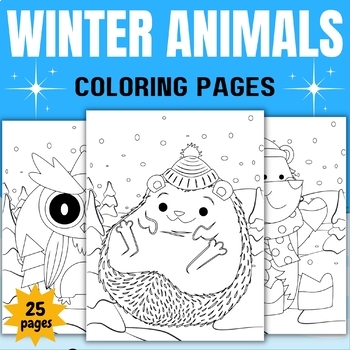 Preview of Printable Winter Animals Coloring Pages Sheets - Fun Winter Activities