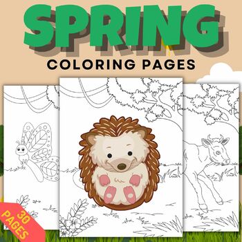 Preview of Printable Spring Animals Coloring Sheets Pages - Fun March April Activities