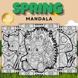 Printable Winter | Spring Mandala Coloring Pages sheets - 