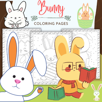 Preview of Printable Spring Bunny Rabbit Coloring Pages - Fun Spring Activities