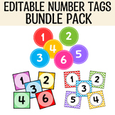 Printable Round Number Labels Bundle Pack, Back to School 