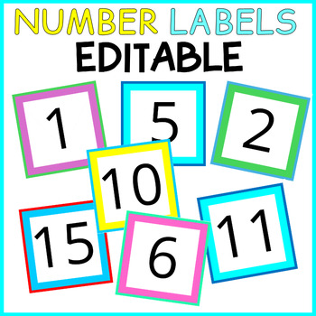 Preview of Printable Number Labels, Number Flashcards, Number Tags, Number Signs