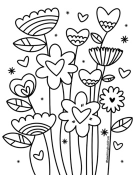 Preview of Printable Spring Colouring Page / Flores para colorear