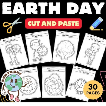 Preview of Printable Spring - Earth day Cut And Paste worksheets - Fun Arbor day Activities