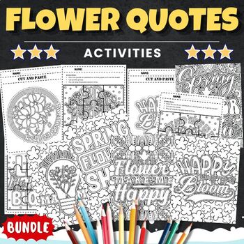 Preview of Printable Spring Flowers Quotes Activities - Fun Spring Activities & Games