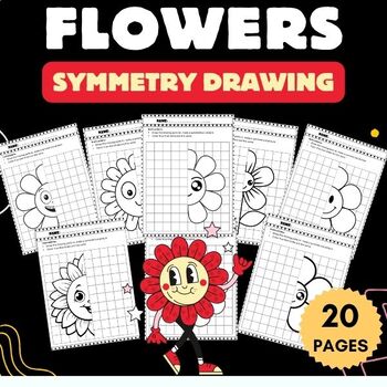 Preview of Printable Spring Flowers Symmetry Drawing Activity Pages - Fun Spring Activities