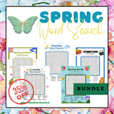 Printable Spring Fun Word Search Games Bundle | Spring Tim