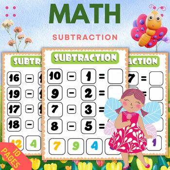 Preview of Printable Spring Math Subtraction - Fun March April Math Activities