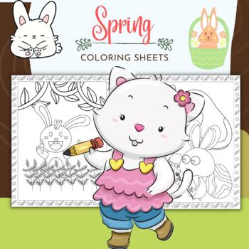 Preview of Printable Spring Saison Coloring sheets - Fun Coloring Pages for kids