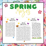 Printable Spring Time Fun Maze Puzzles Worksheets