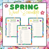 Printable Spring Word Scramble Games | Spring Time Worksheets