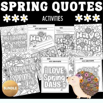 Preview of Printable Spring quotes coloring pages - Fun Spring Season Games & Activities
